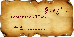 Genzinger Énok névjegykártya